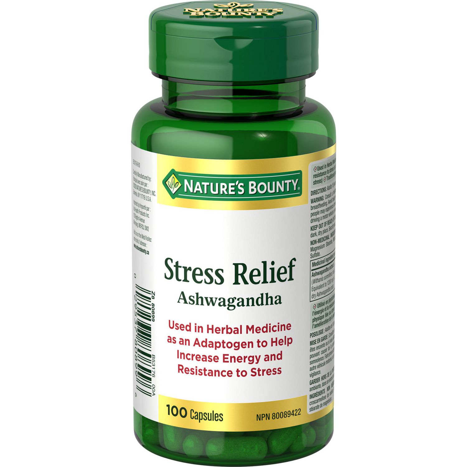 NATURE'S BOUNTY Stress Relief Ashwagandha, Used In Herbal Medicine As An Adaptogen To Help Increase Energy And Resistance To Stress