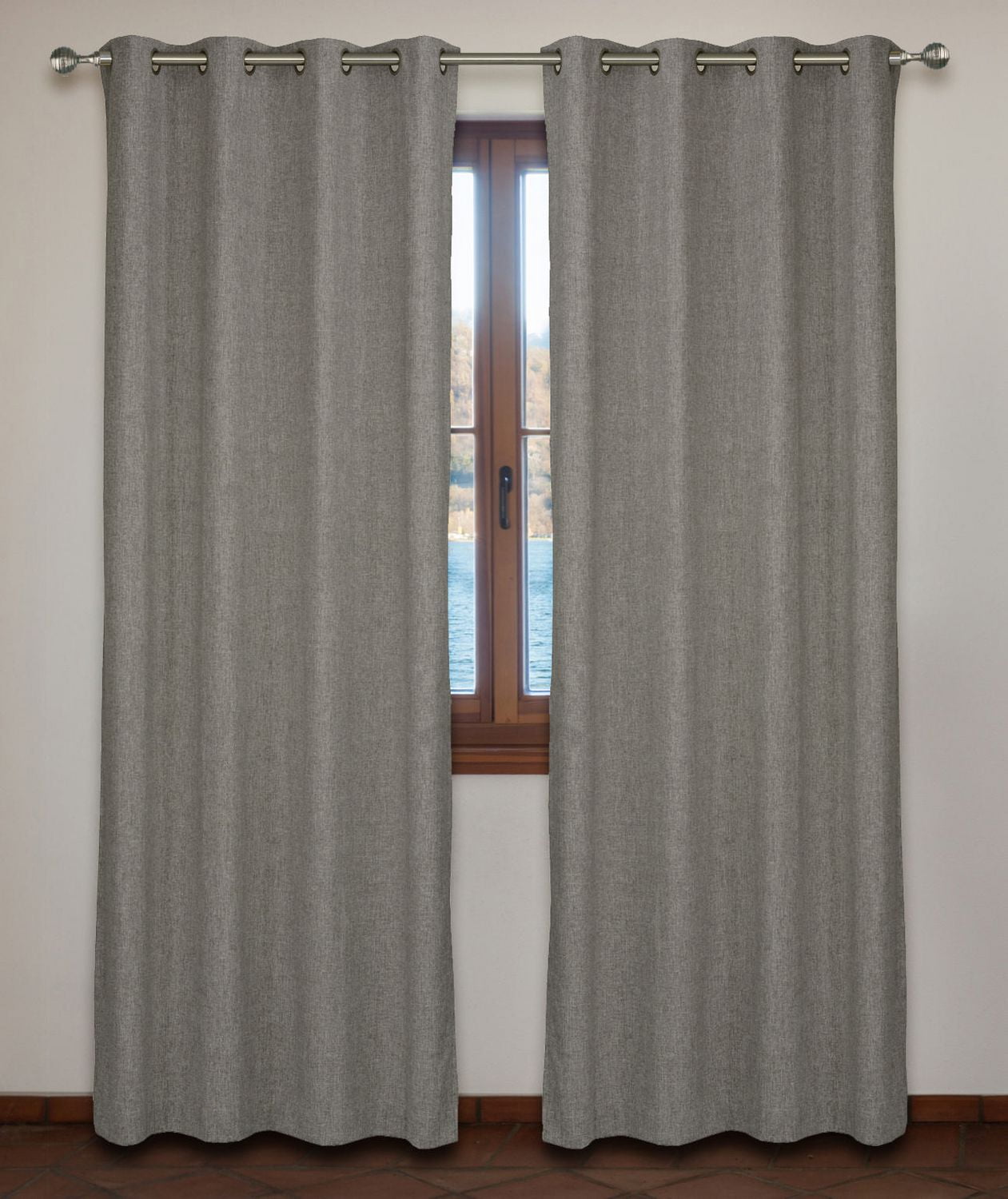Lj Home Fashions Chill Wool Like Privacy Grommet Curtain Panel Set