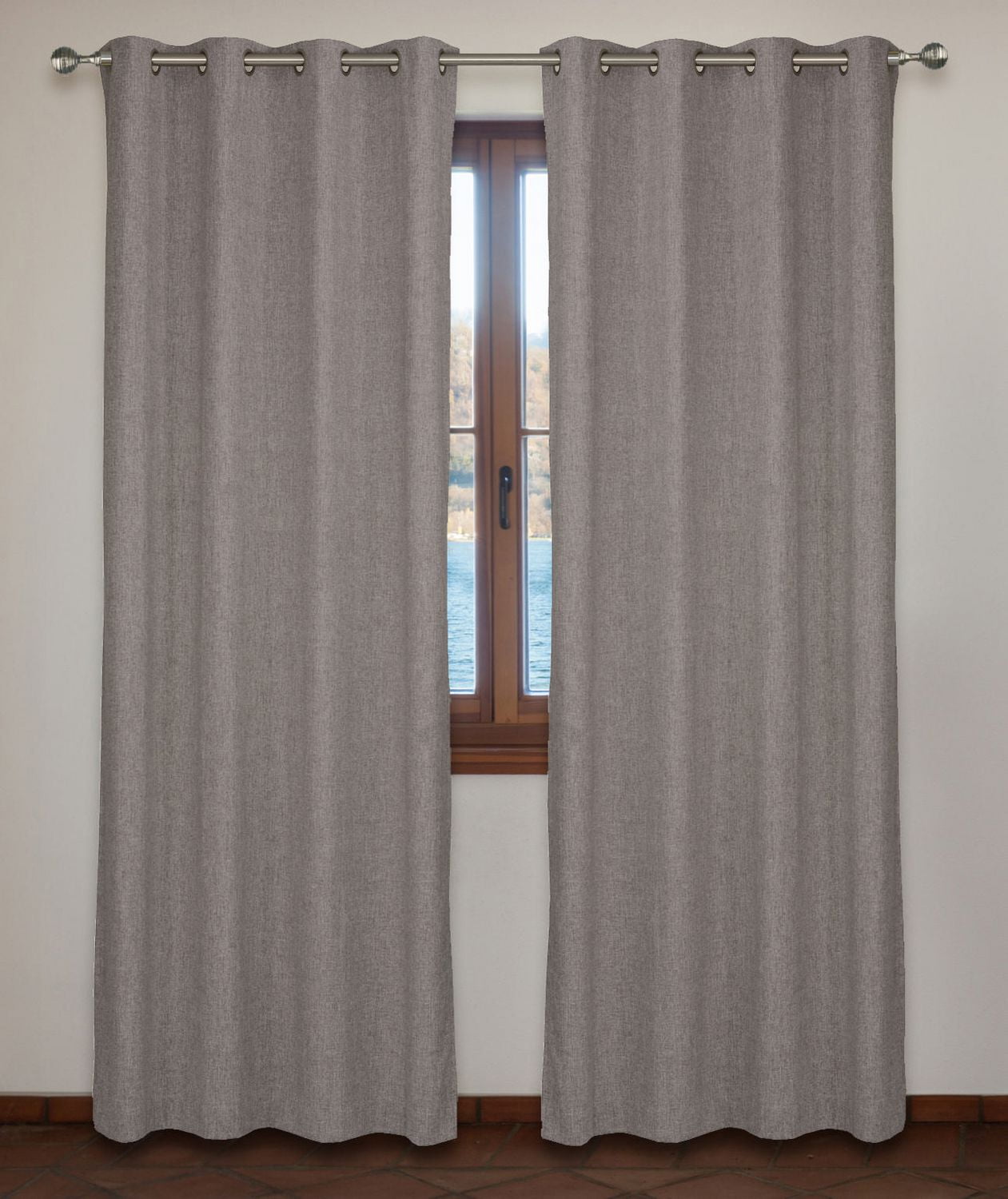 Lj Home Fashions Hygge Comfort Wool Like Grommet Curtain Panels