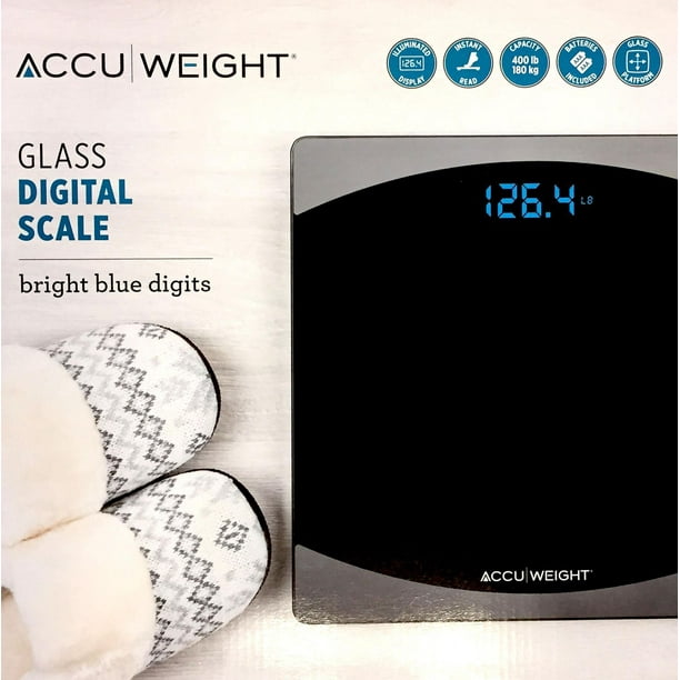 Accuweight glass digital scale with bright blue digits Walmart.ca