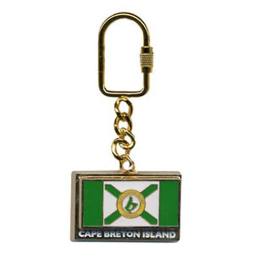 Porte-clés en émail avec point mobile, drapeau du Cap-Breton