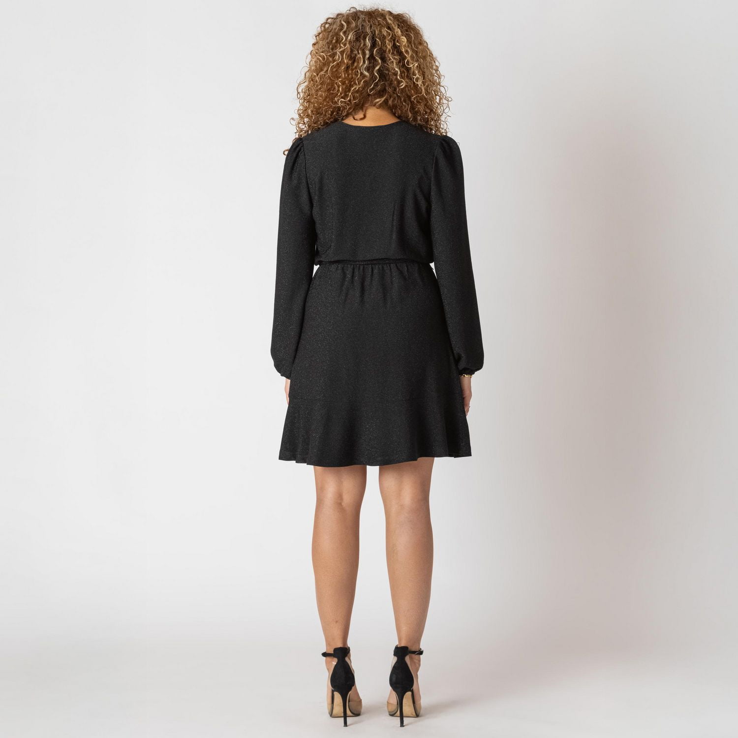 Devoted L/S wrap mini dress<br>