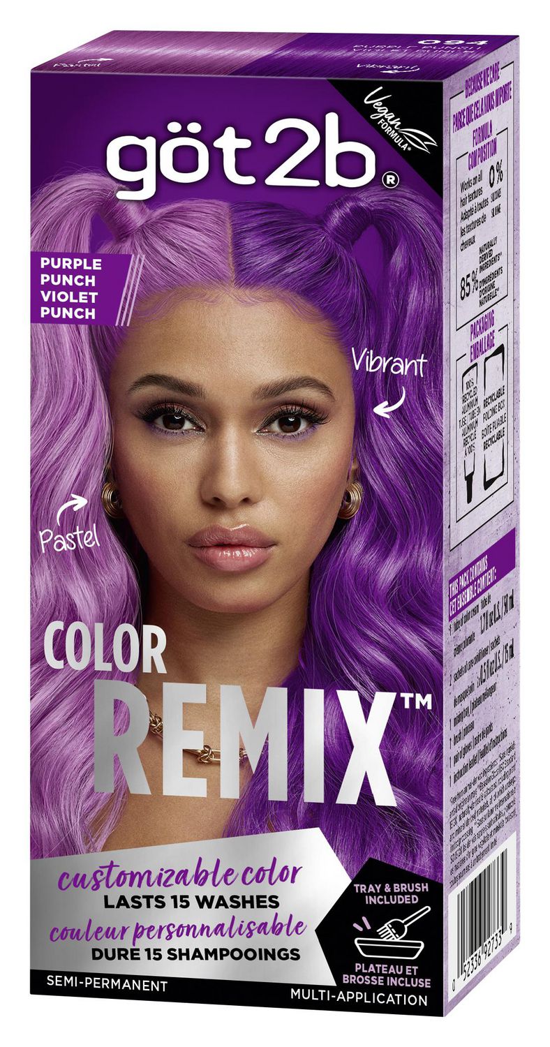 Got2b Color Remix Customizable Semi Permanent Hair Color Purple