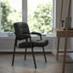 Chaise d’appoint ou de réception de luxe Flash Furniture en cuir noir avec cadre au fini noir – image 2 sur 9