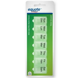 Equate Extra Large Pill & Vitamin Planner, Box