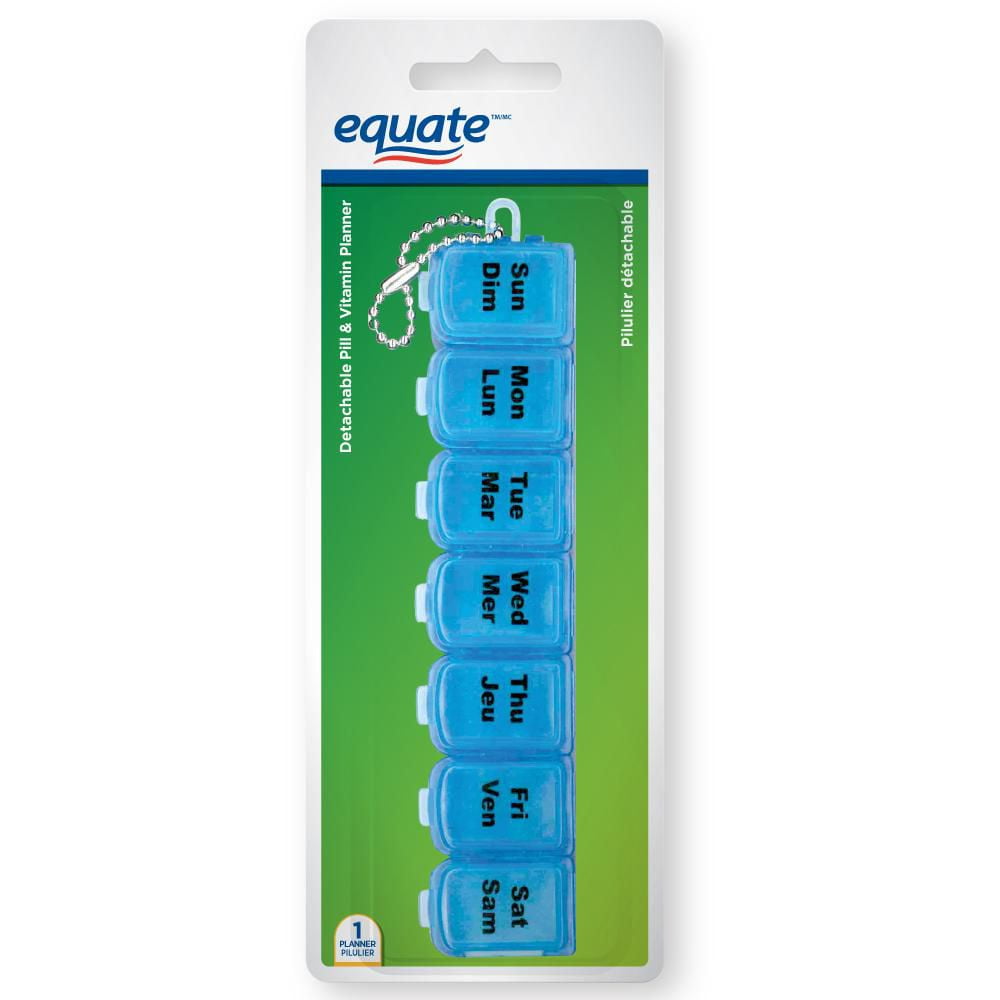Equate Detachable Pill & Vitamin Planner, 7 detachable compartments