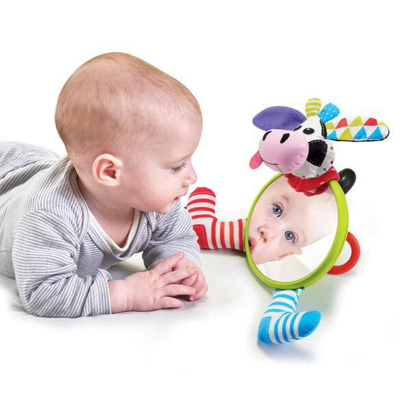 My First Mirror Friend Cow Baby Safe Mirror with Animal Pal Textures Teether and Rattle for Crib Stroller and Tummy Time Walmart