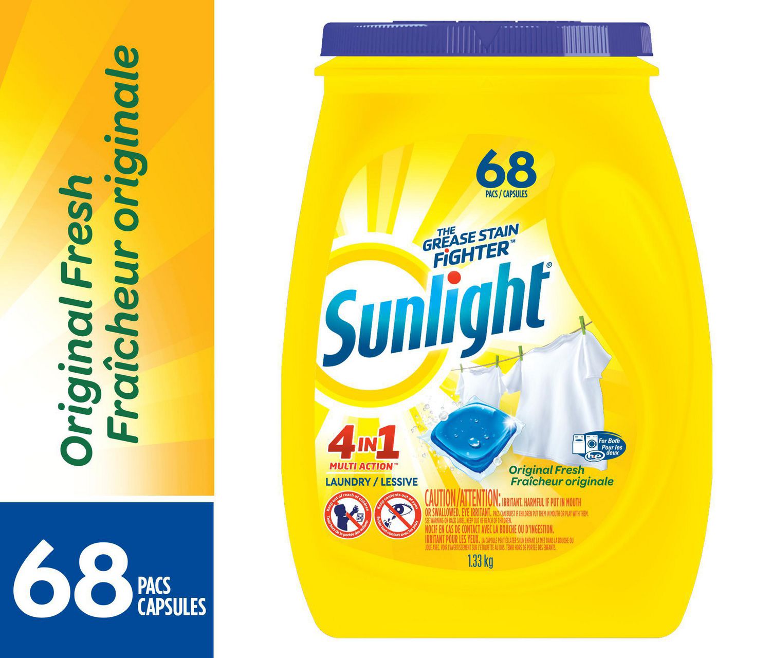 Sunlight Laundry Detergent Pacs, Original Fresh Walmart Canada