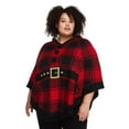 thumbnail image 1 of George Women's Plus Plaid Holiday Poncho, 1 of 6