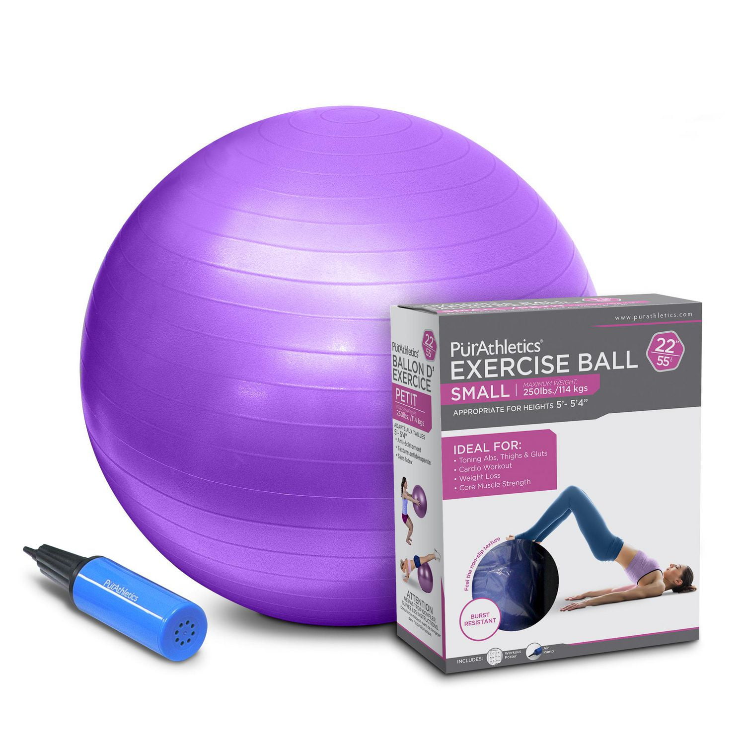 PurAthletics Exercise Ball 55cm Walmart