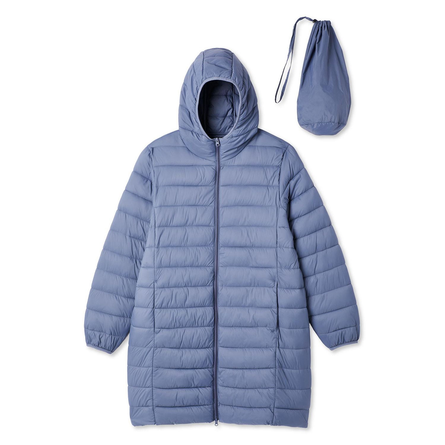 George Plus size Ladies Packable Hooded Puffer Coat, Size 1X to 4X