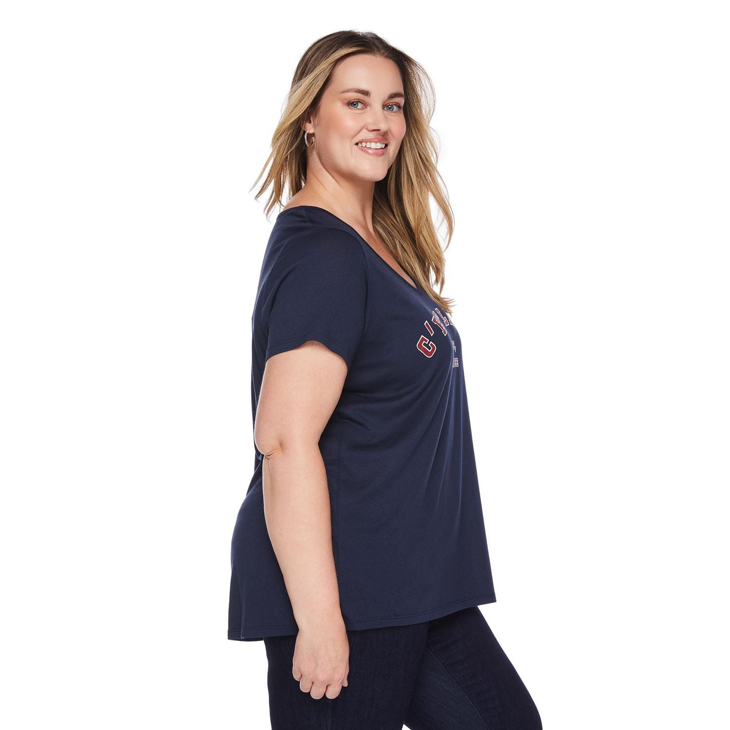 T-shirt avec encolure en V George Plus pour femmes Tailles 1X-4X