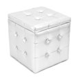 thumbnail image 1 of Ottomane pouf carré de LumiSource en argent, 1 of 2