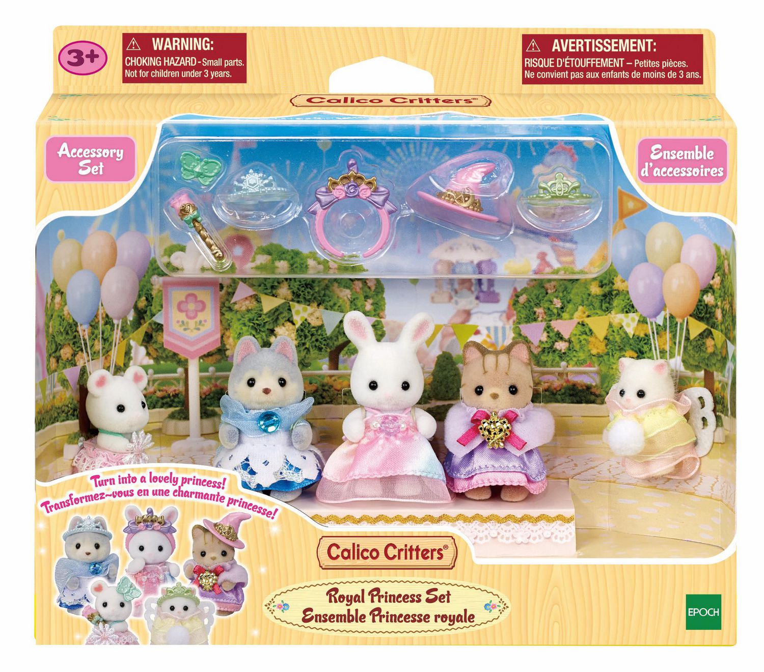 Calico Critters Royal Princess Set, Dollhouse Playset with 5