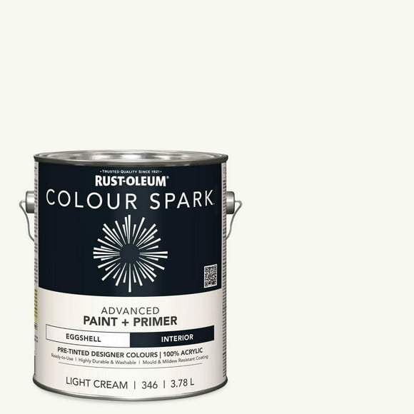 Rust-Oleum Colour Spark™ Paint + Primer, Interior Eggshell, Light Cream 3.78 L, 3.78 L