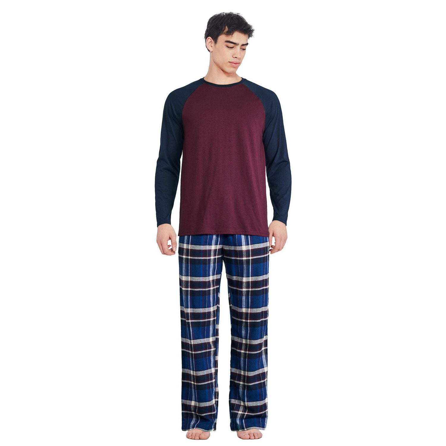 Pyjama à manches raglan 2 pièces George pour hommes Tailles P-2XL