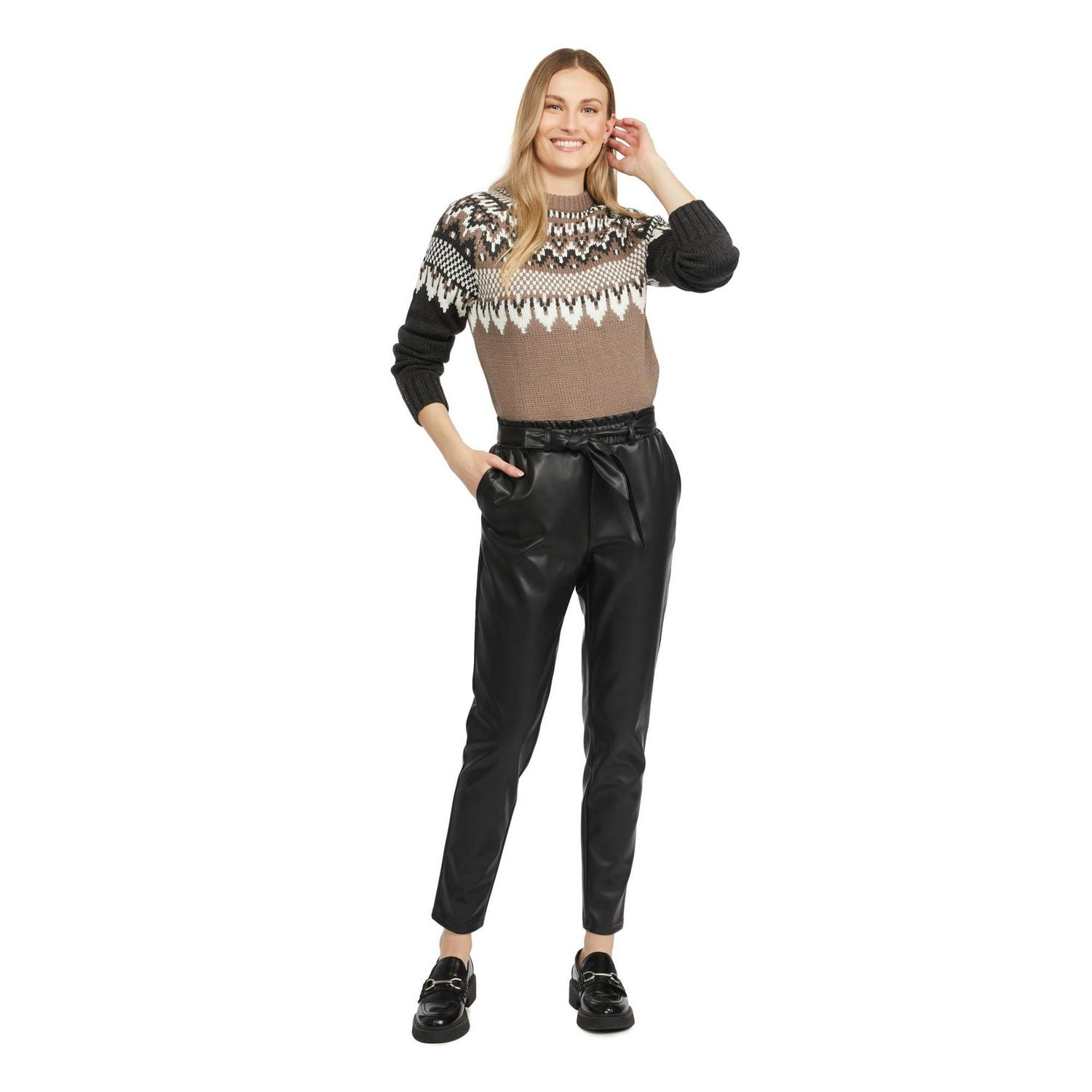 Pantalon en cuir véGANE à enfiler Mexx pour femmes TP-TG