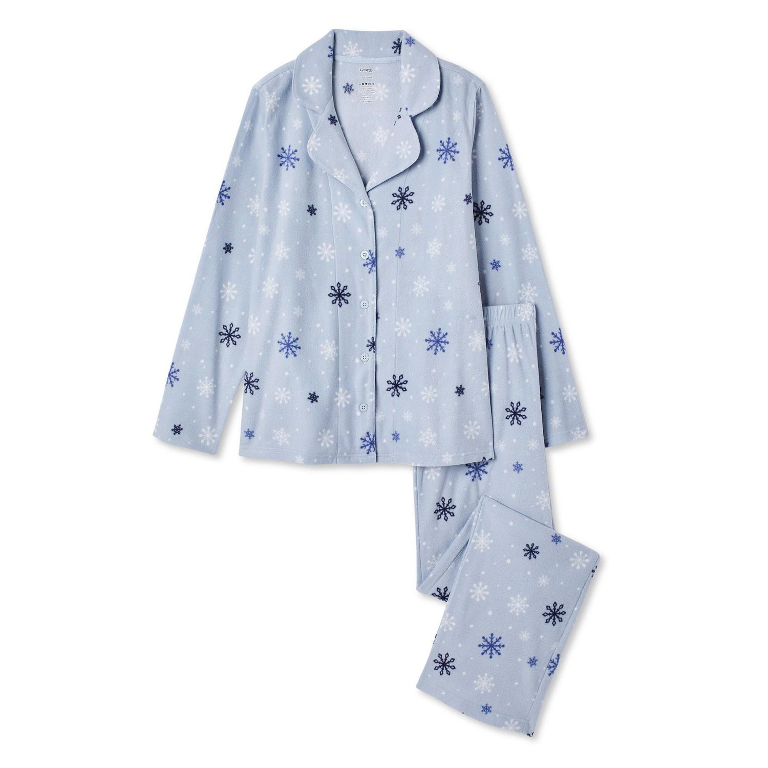 George Women's Notch Collar Pajama 2-Piece Set - Walmart.ca