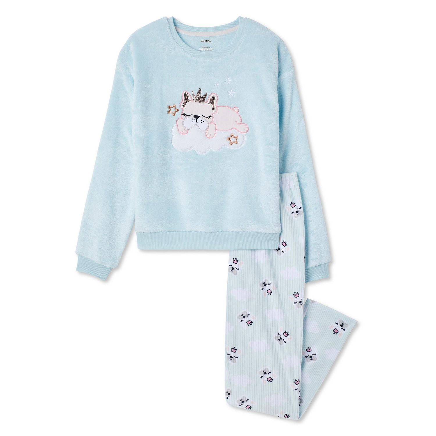 George Girls' Velour Pajama 2-Piece Set, Sizes XS-XL
