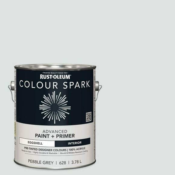 Rust-Oleum Colour Spark™ Paint + Primer, Interior Eggshell, Pebble Grey 3.78 L, 3.78 L