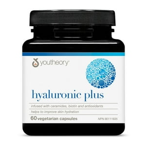 Youtheory Hyaluronique Plus gélules, 60 mg, Végétarien, 60 Nombre