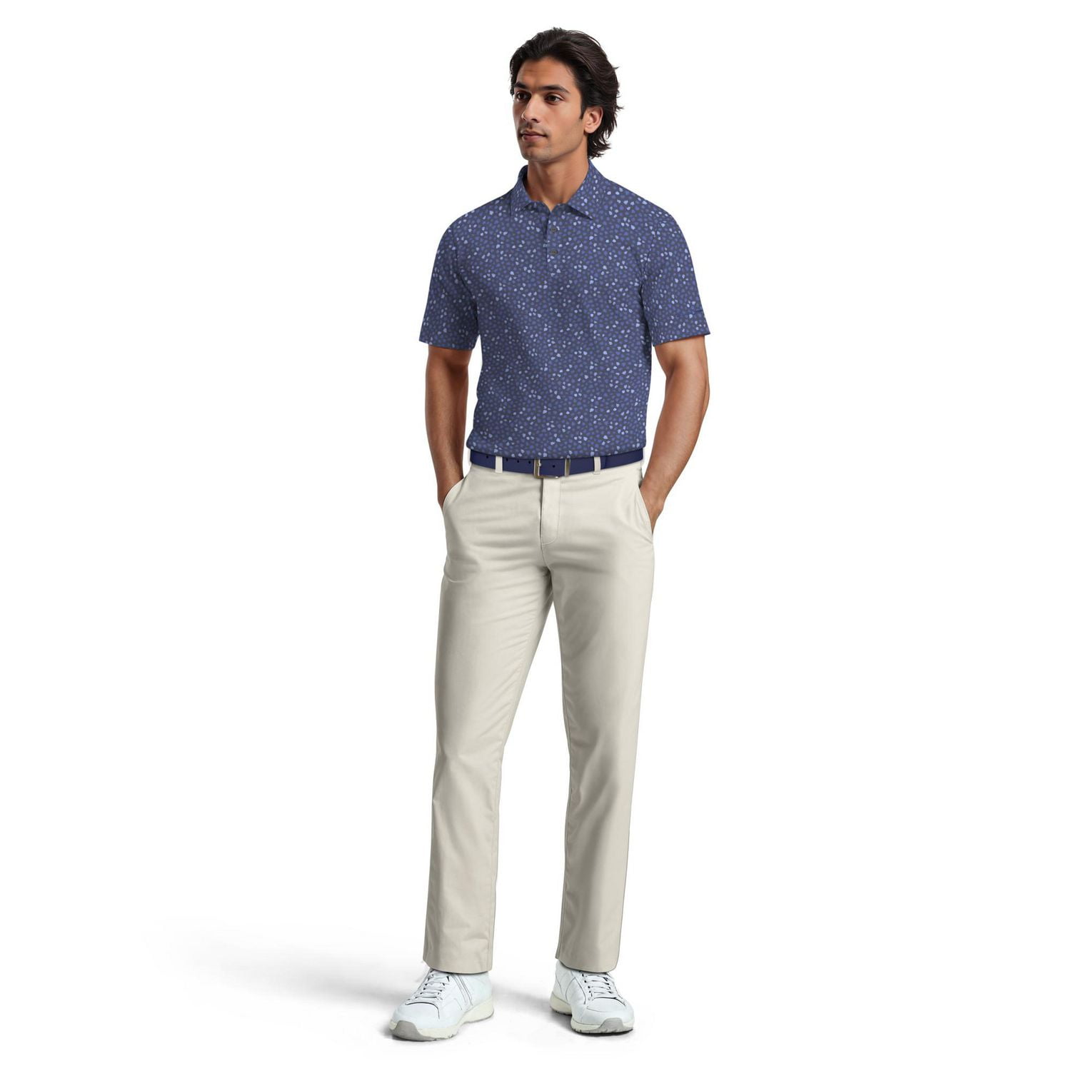 Polo de Golf Homme Manches Courtes Ben Hogan Performance Imprimé Feuilles Micro Automne Pour