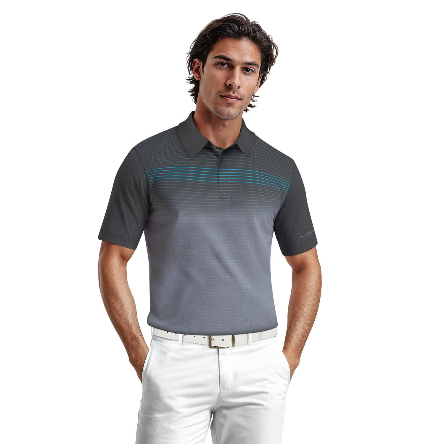Polo de Golf Homme Manches Courtes Ben Hogan Performance Imprimé Asymétrique Pour