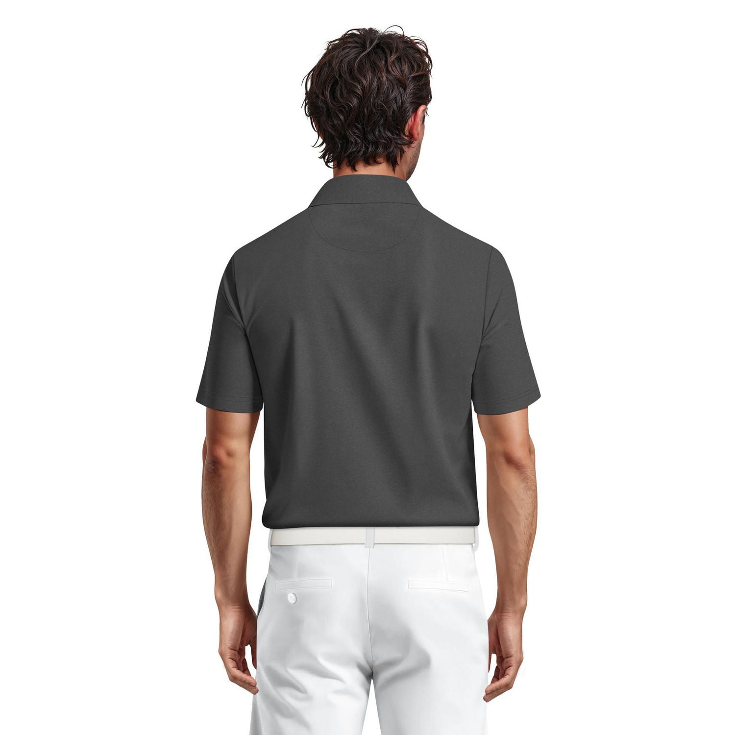 Ben Hogan Performance Men's Heather Asymmetrical Print Golf Polo Shirt,