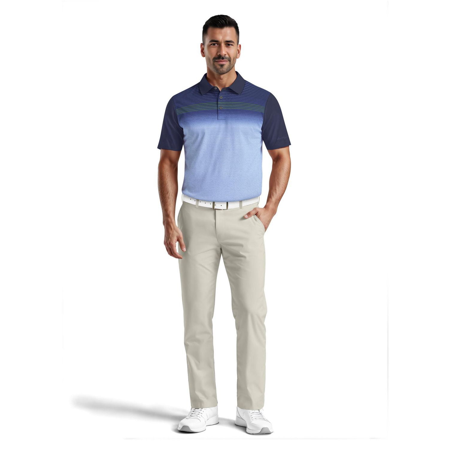 Polo de Golf Homme Manches Courtes Ben Hogan Performance Imprimé Asymétrique Polo de Golf Ben Hogan Pour Homme
