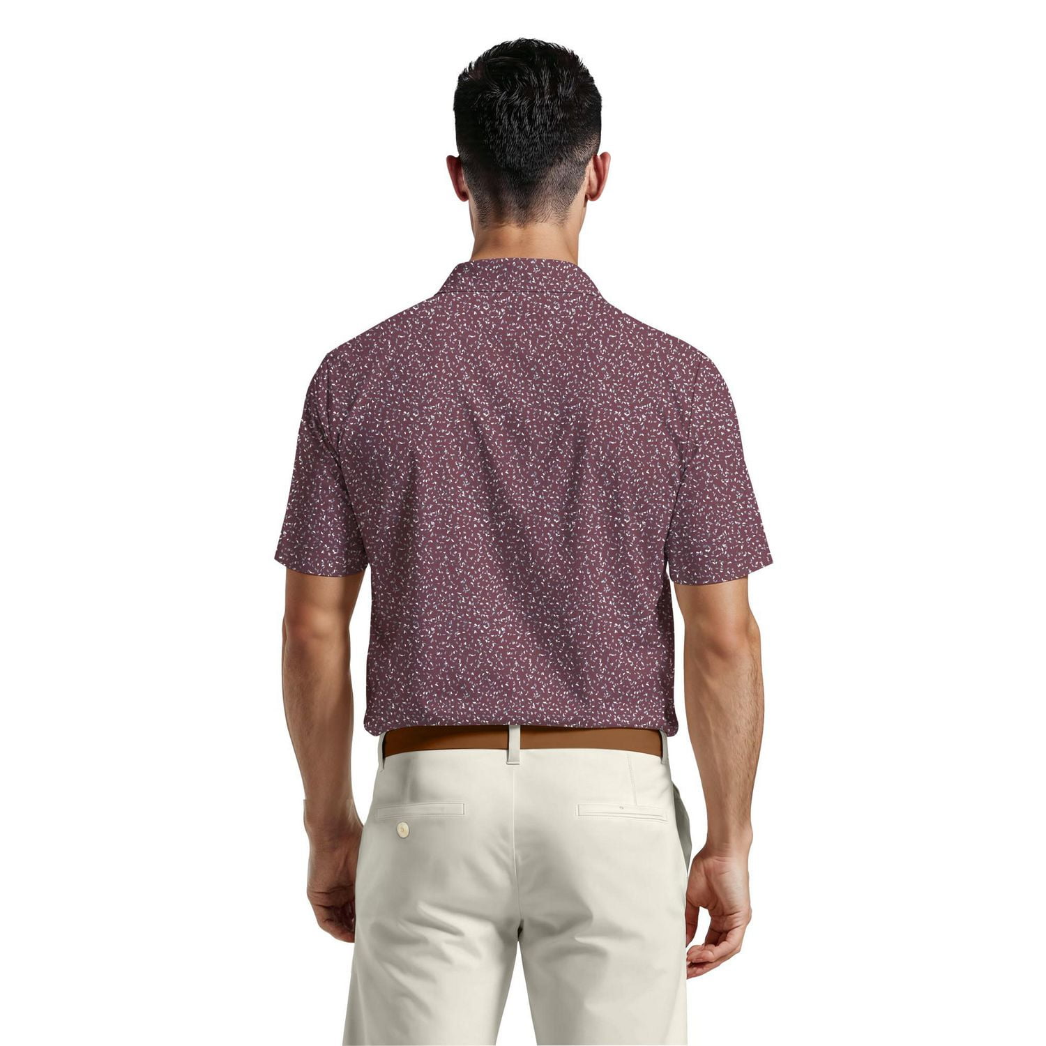 Ben Hogan Performance Men's Geometric Confetti Print Golf Polo Shirt,
