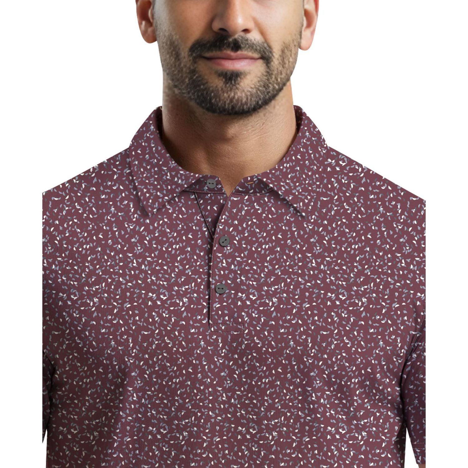 Ben Hogan Performance Men's Geometric Confetti Print Golf Polo Shirt,