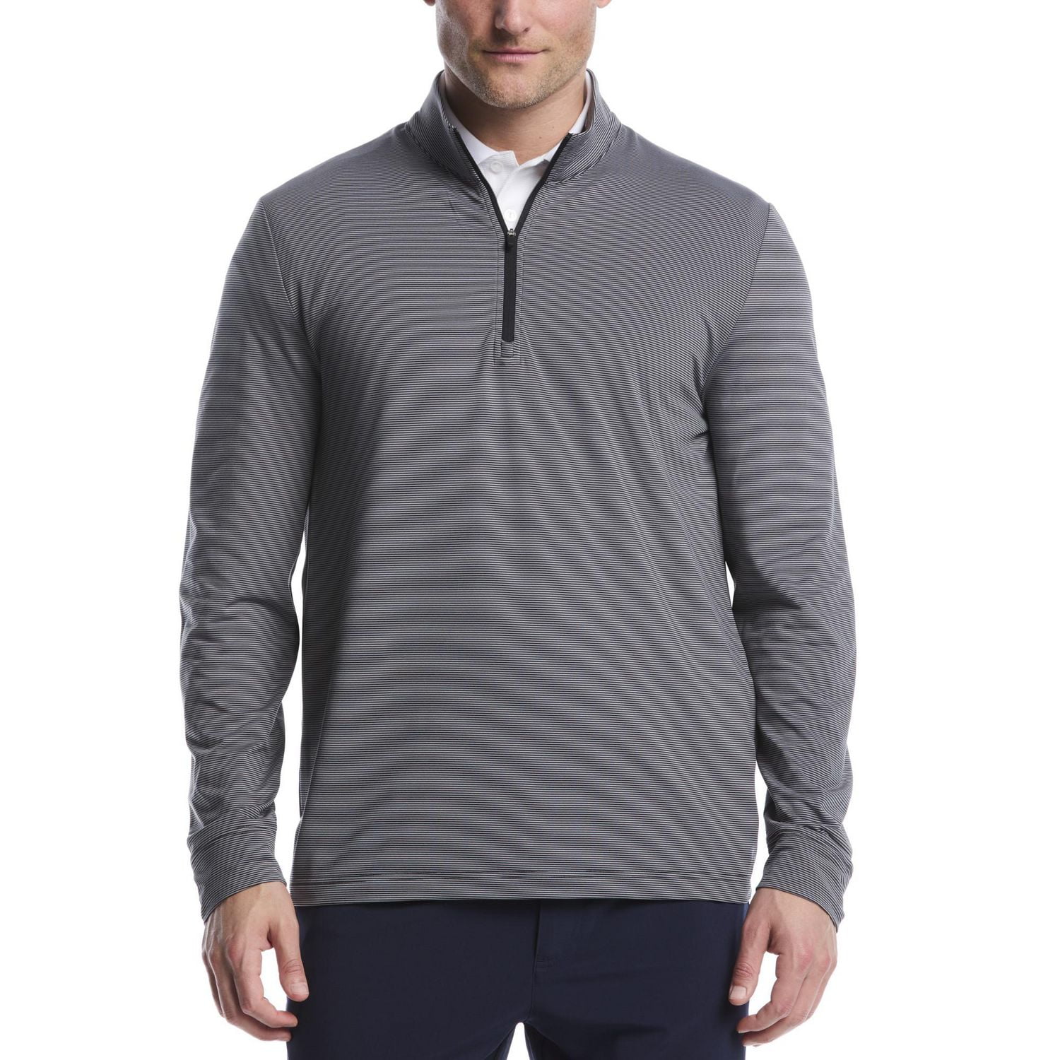 Ben Hogan Performance Men's Long Sleeve Lightweight Feeder Stripe Golf Polo Sweater