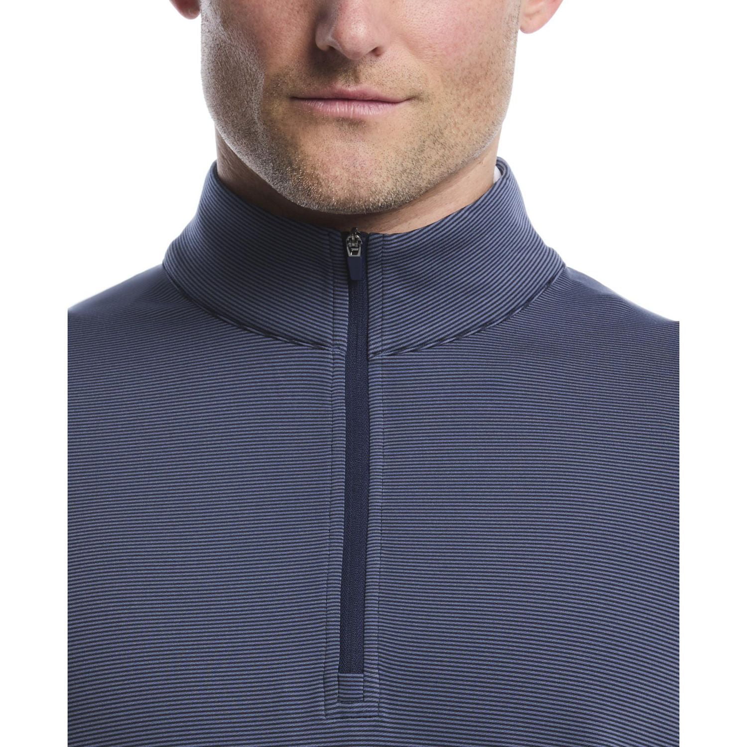 Pull Polo de Golf Homme Manches Longues Ben Hogan Performance Rayures Fines Chiné Léger