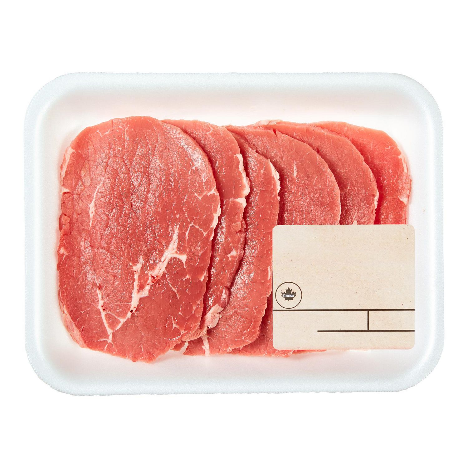 Biftecks de noix de ronde à cuisson rapide, provenant de bœuf de catégorie Canada AA (0.25-0.58kg), 5 à 7 morceaux (0.25-0.58kg), 0.25 - 0.58 KG