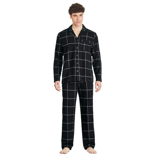 Ensemble De Pyjama 2 Pièces En Polaire Chaude Pour Homme, Argenté