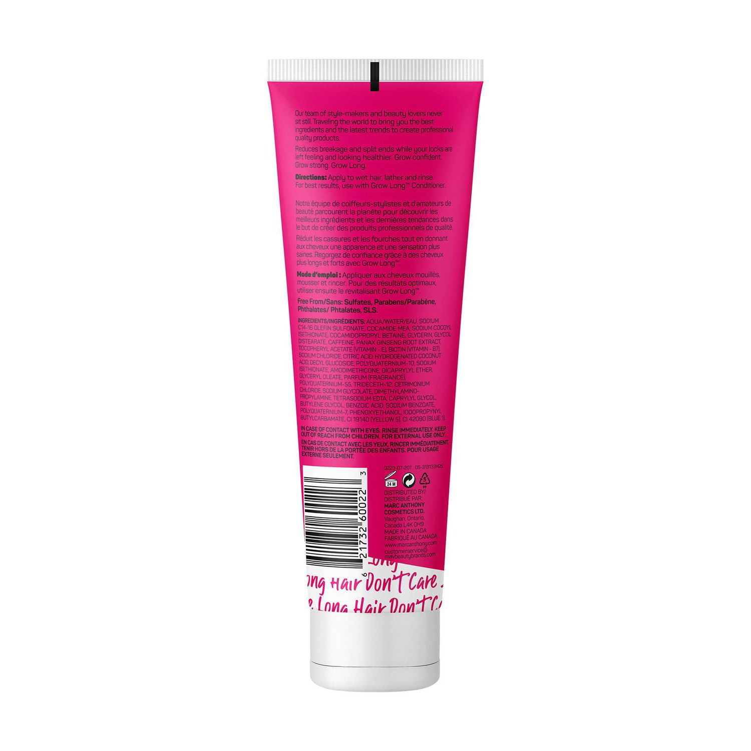 Marc Anthony Grow Long Super Fast Strength Sulfate Free Shampoo with Caffeine & Ginseng, 250 mL