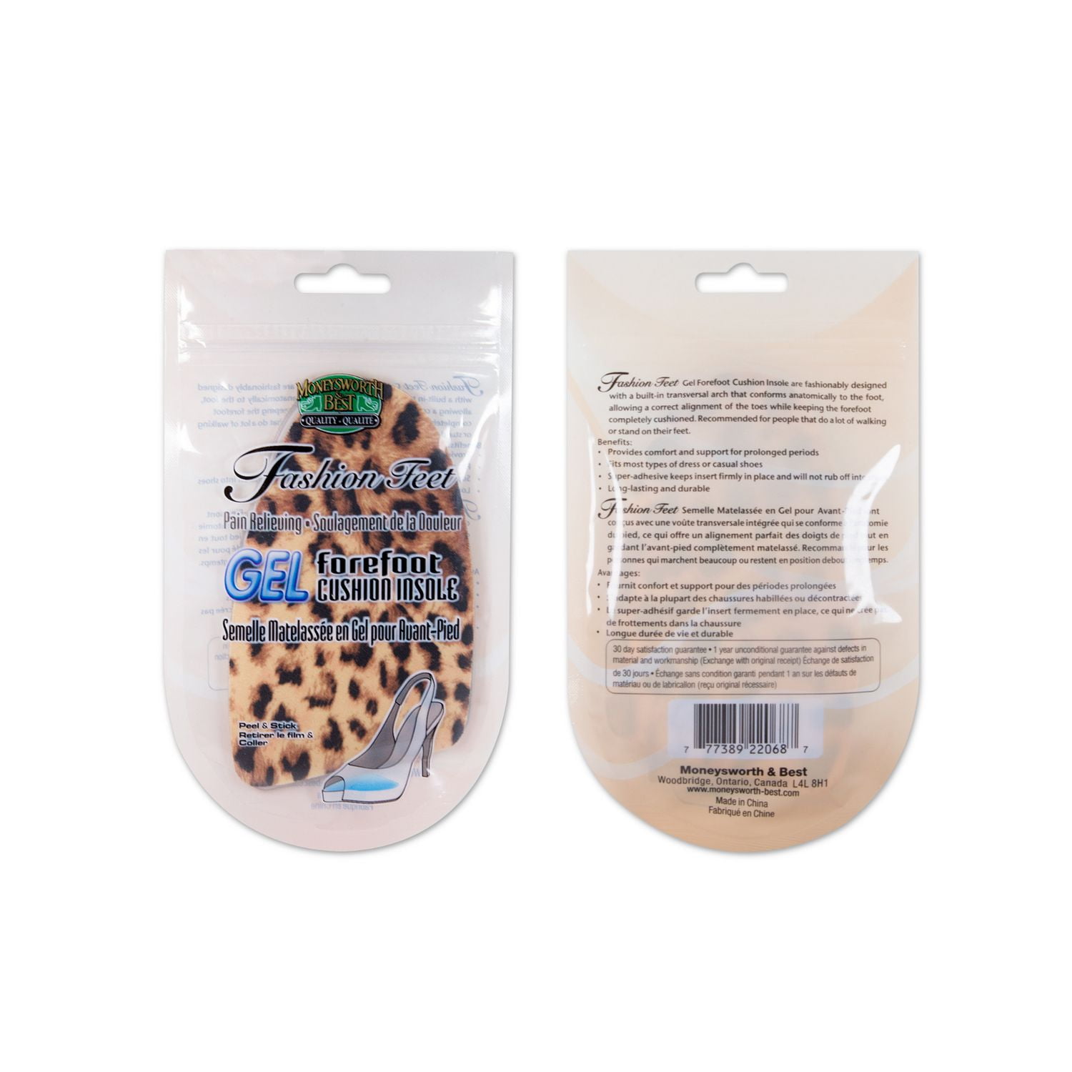 Fashion Feet Gel Forefoot Cushion - Rounded Toe (6 PK) and Foot Spray (85g)