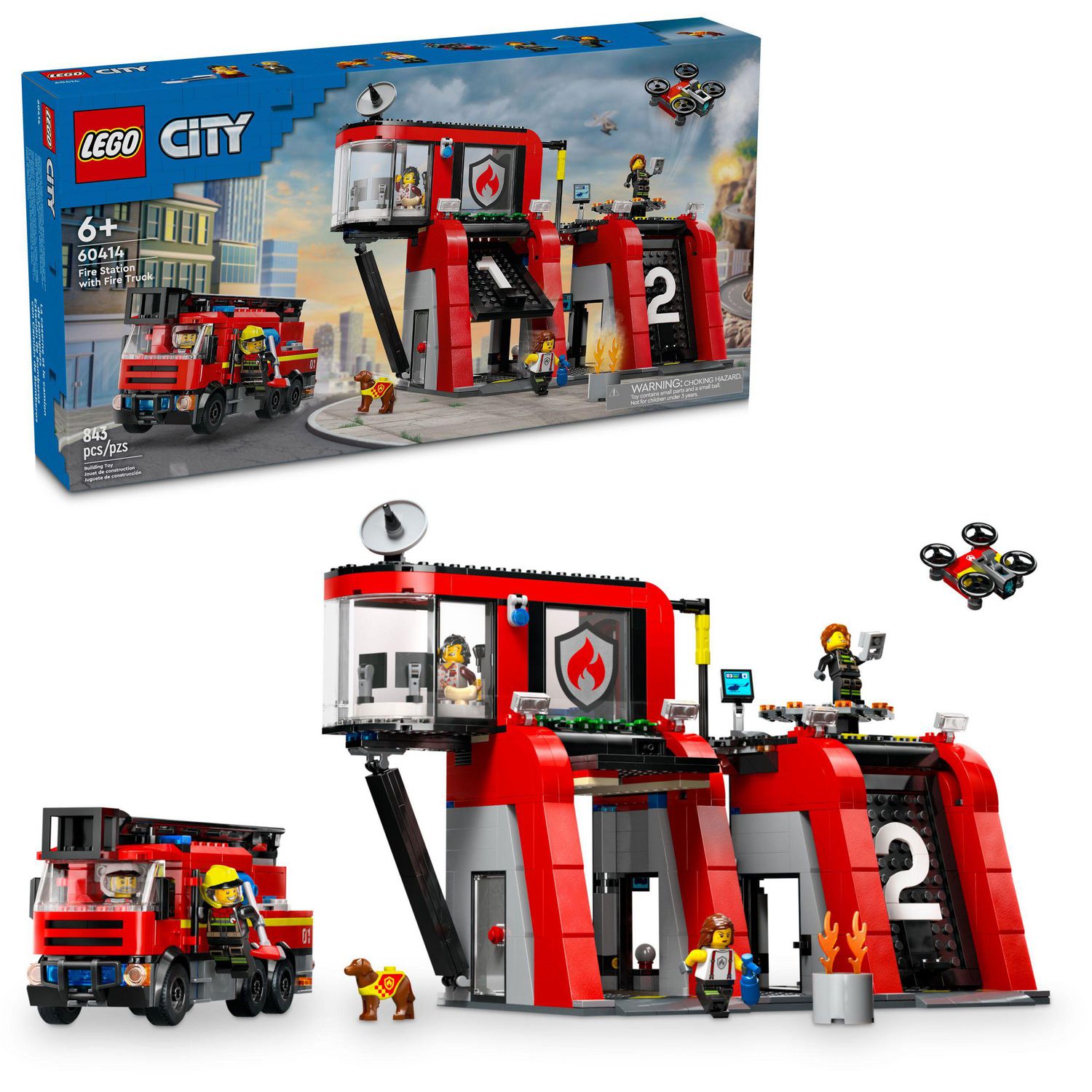 LEGO City Fire Station with Fire Truck Toy, Action Packed Fire