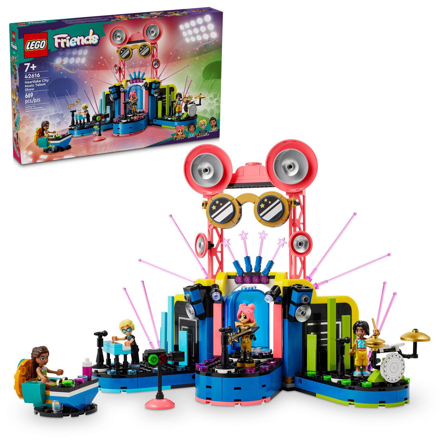 LEGO Friends Heartlake City Music Talent Show Building Kit Social Emotional Musical Toy for Kids to Play Together with 4 Mini Doll Characters Music Gift for 7 Year Old Kids Girls and Boys 42616