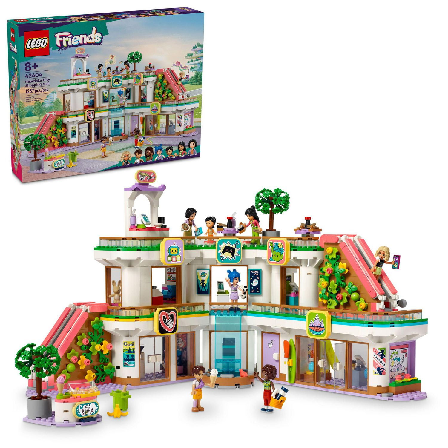 LEGO Friends Heartlake City Shopping Mall Toy Building Kit with Mini Doll Accessories for Kids to Build Social Skills and Play Together Gift Set for 8 Year Old Kids Girls and Boys 42604