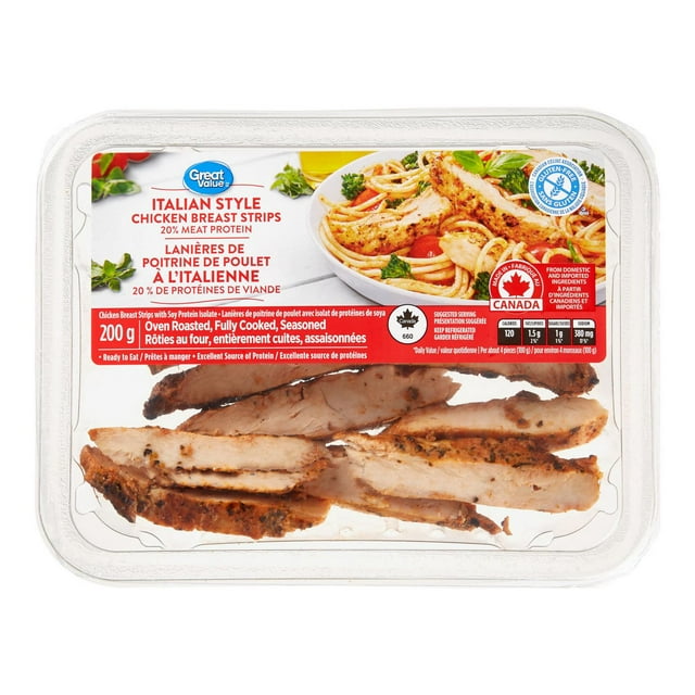 Great Value fully cooked Italian Style Chicken Breast Strips