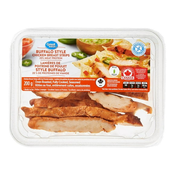 Great Value Buffalo Style Chicken Breast Strips, 200 g