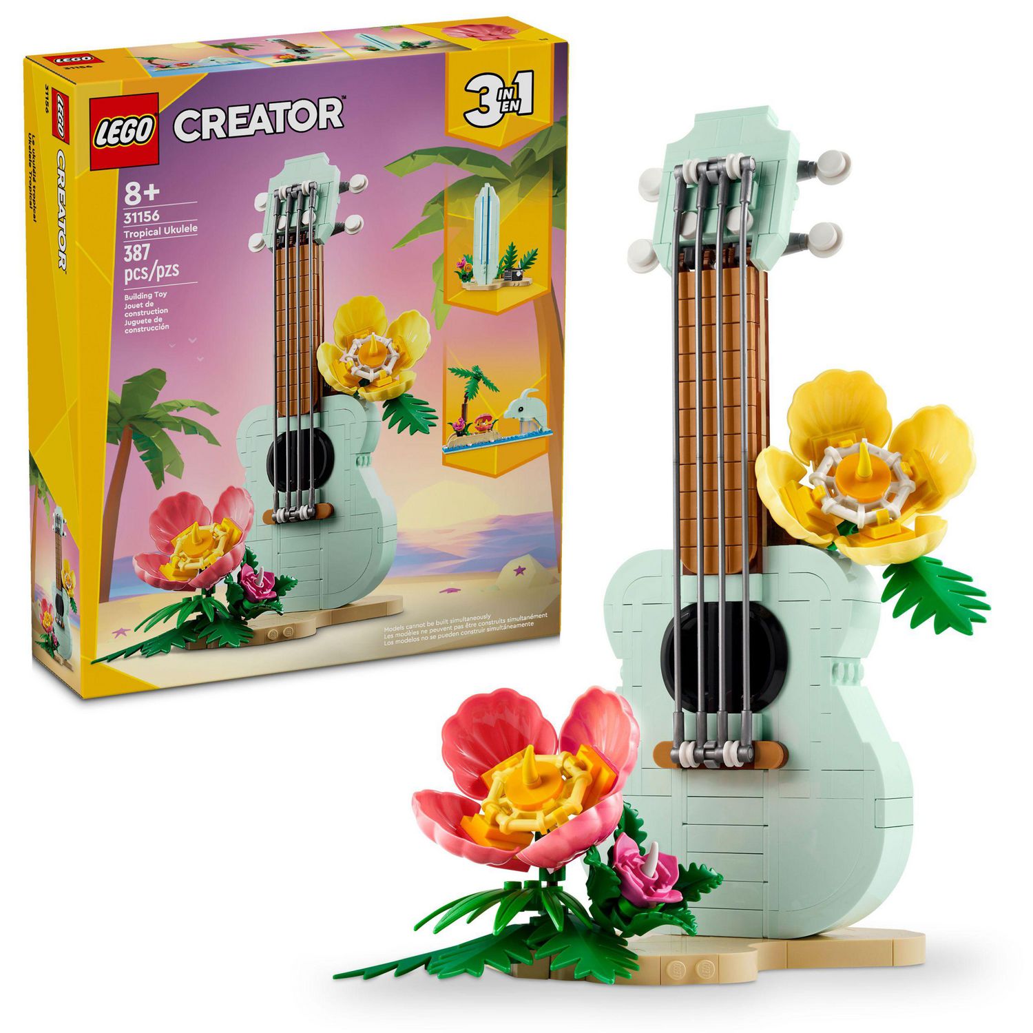 LEGO Creator 3 in 1 Tropical Ukulele Instrument Toy, Transforms