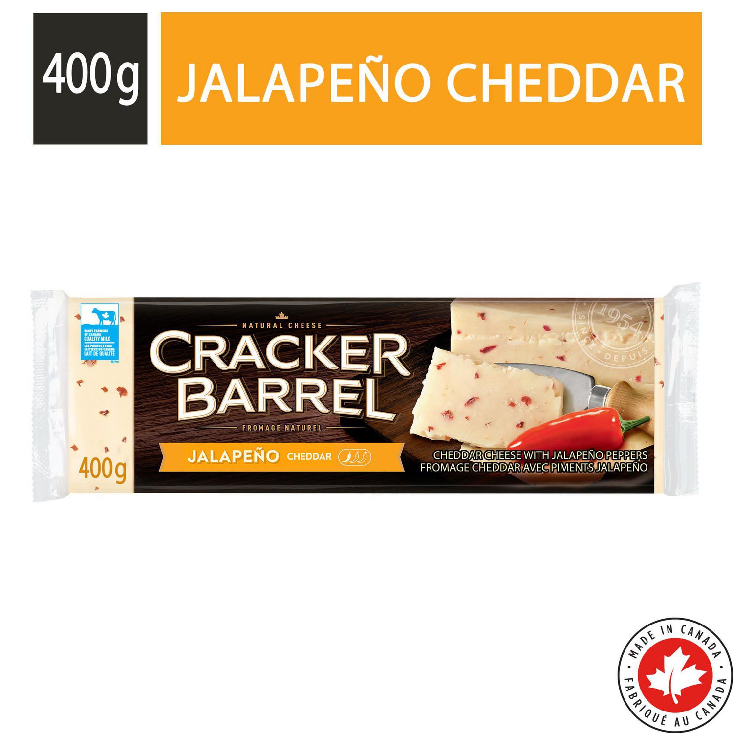 Cracker Barrel Cheddar Cheese Jalapeno, 400g