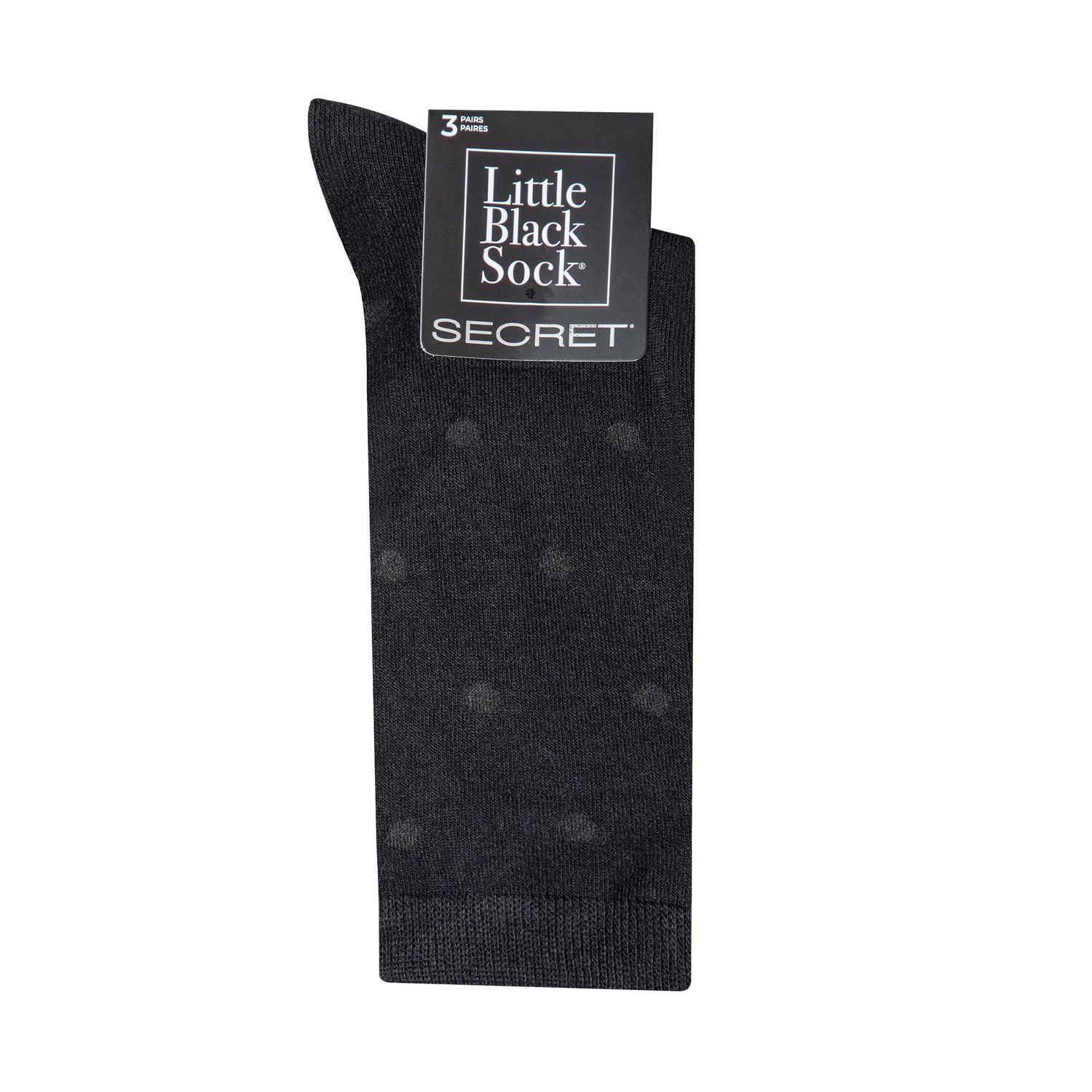 Secret Petites Chaussettes Noires Mi-mollet à pois texturés / uni / damassé 3P Pointures 6 à 10