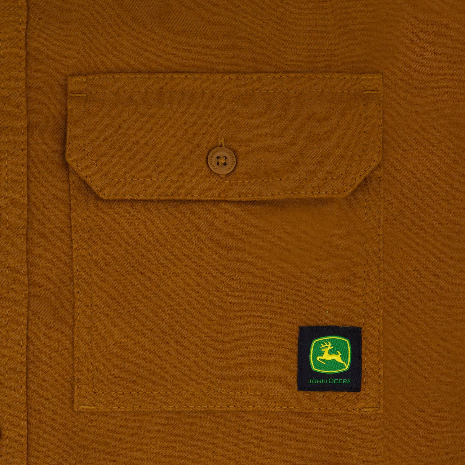 John Deere Men’s Solid Brushed Twill Long Sleeve Shirt, S-XL, Shirt