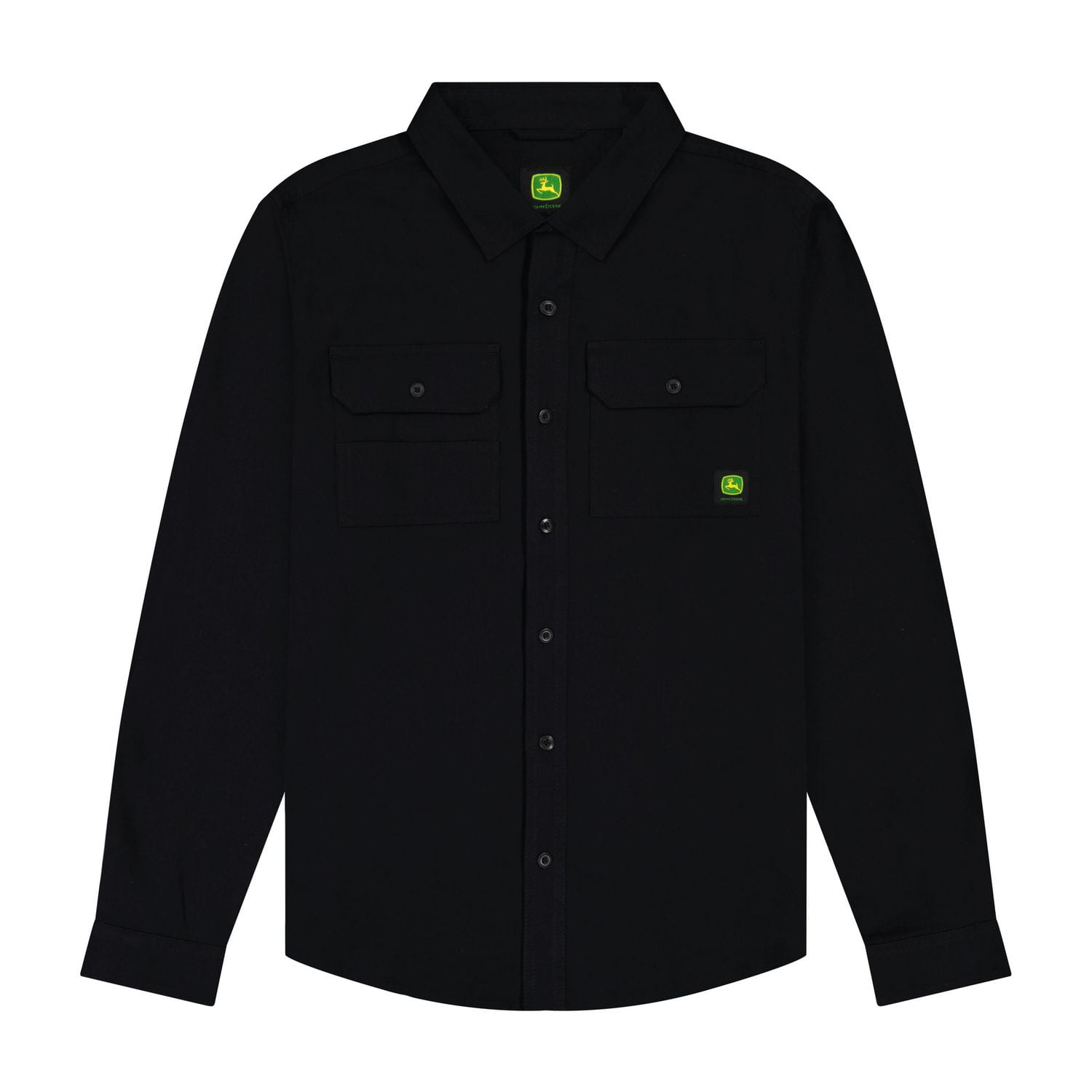 Chemise à manches longues en sergé brossé uni pour homme John Deere, tailles S XL