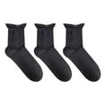 thumbnail image 1 of Secret Little Black Socks Solid with Ruffle Mid Crew P3, 1 of 2