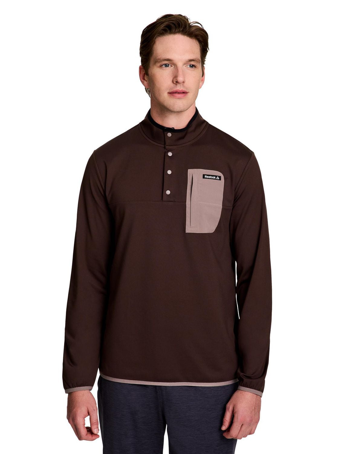 Reebok Pull à col montant et boutons-pression  freedom pour homme