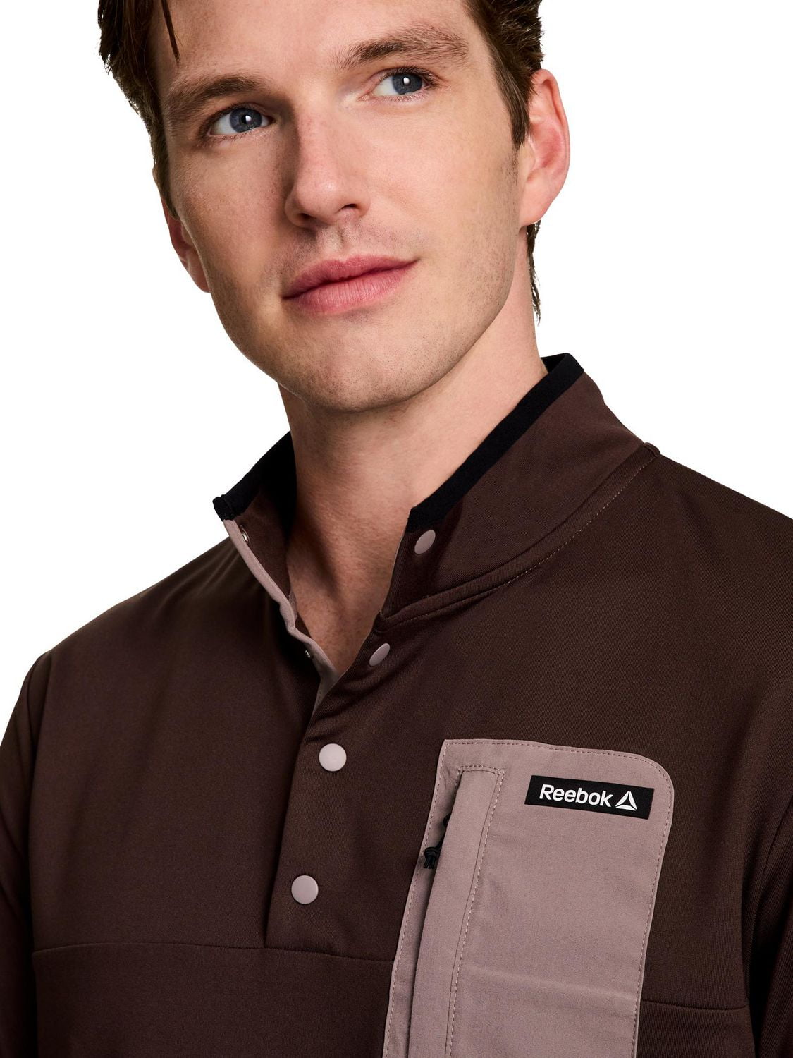 Reebok Pull à col montant et boutons-pression  freedom pour homme